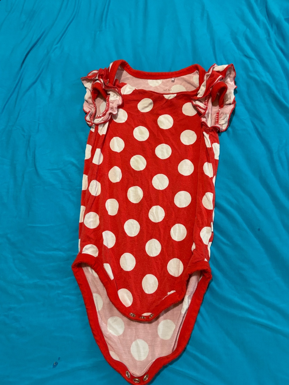 Little Sleepies Red and White Polka Dot One-Piece